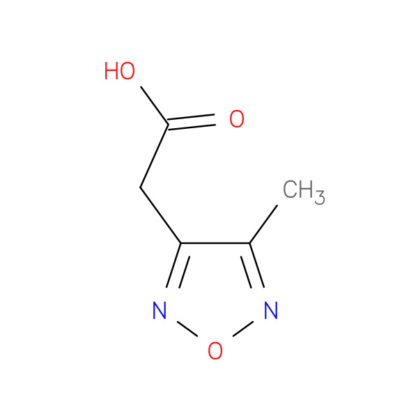 (4-Methyl-furazan-3-yl)-acetic acid 化学構造式