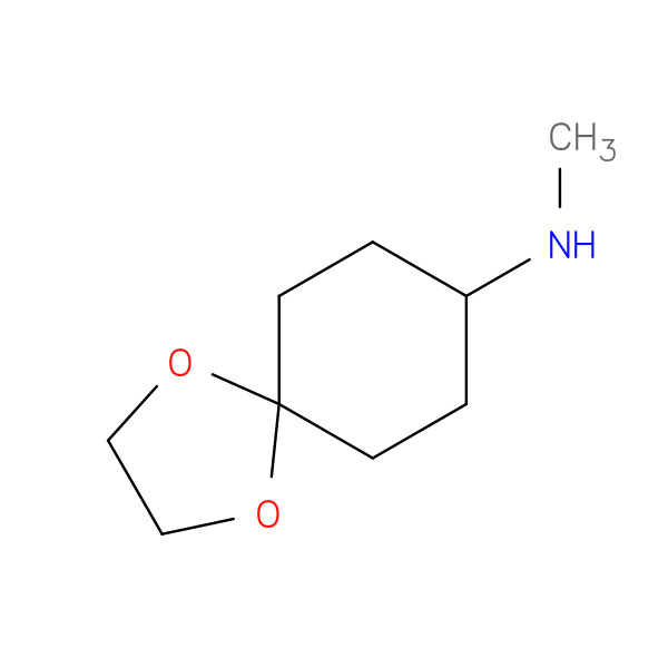 N-Methyl-1,4-dioxaspiro[4.5]decan-8-amine 化学構造式
