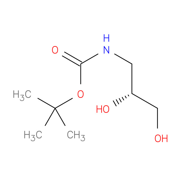 Carbamic acid, [(2R)-2,3-dihydroxypropyl]-, 1,1-dimethylethyl ester (9CI) 化学構造式