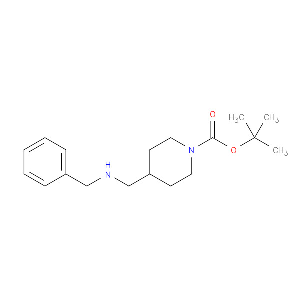 1-Boc-4-[(benzylamino)methyl]piperidine 化学構造式