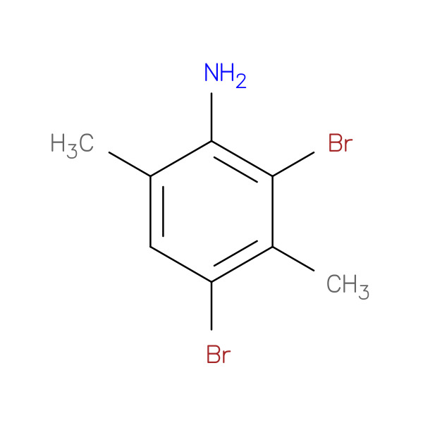 2,4-Dibromo-3,6-dimethylaniline 化学構造式
