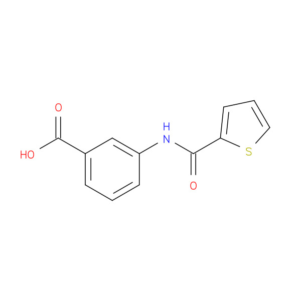 3-(Thiophene-2-carboxamido)benzoic acid 化学構造式