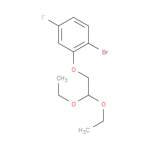 1-Bromo-2-(2,2-diethoxyethoxy)-4-fluorobenzene 化学構造式
