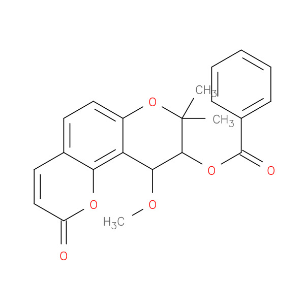 trans-3'-O-Benzoyl-4'-O-methylkhellactone 化学構造式