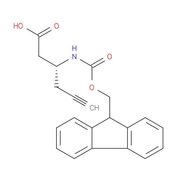 Fmoc-(r)-3-amino-5-hexynoic acid 化学構造式