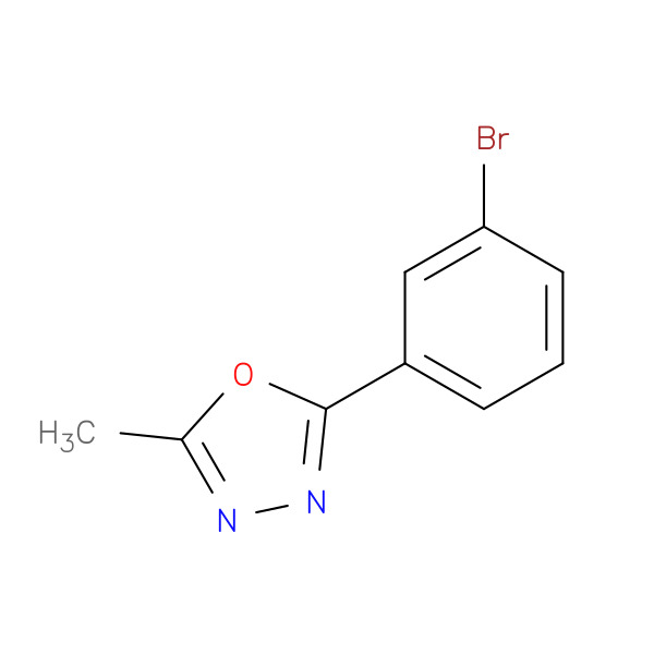 2-(3-Bromophenyl)-5-methyl-1,3,4-oxadiazole 化学構造式
