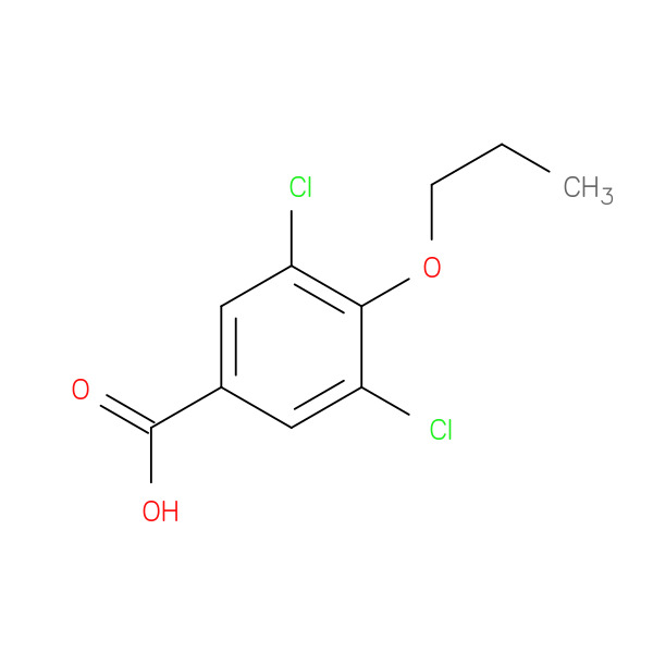 3,5-Dichloro-4-propoxybenzoic acid 化学構造式