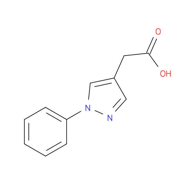 (1-Phenyl-1H-pyrazol-4-yl)acetic acid 化学構造式