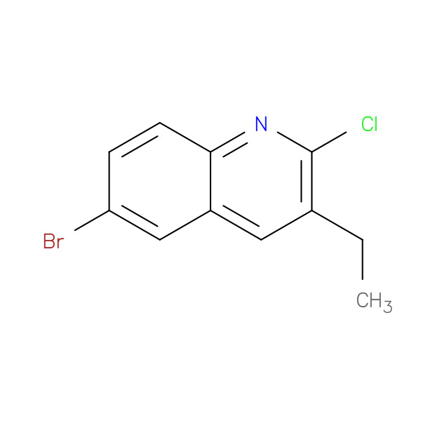6-Bromo-2-chloro-3-ethylquinoline 化学構造式