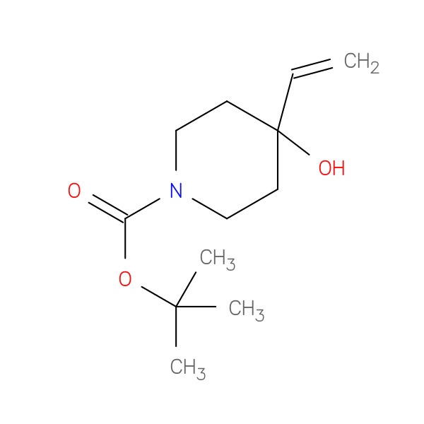 TERT-BUTYL 4-HYDROXY-4-VINYLPIPERIDINE-1-CARBOXYLATE 化学構造式