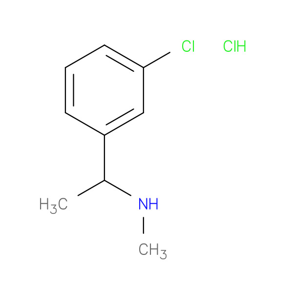 [1-(3-CHLOROPHENYL)ETHYL](METHYL)AMINE HYDROCHLORIDE 化学構造式