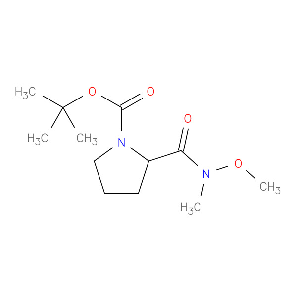 1-Boc-2-[Methoxy(Methyl)carbaMoyl]pyrrolidine 化学構造式