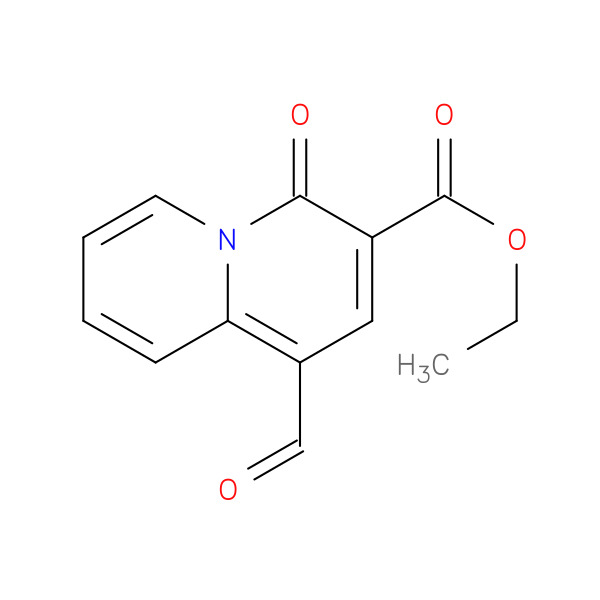 Ethyl 1-formyl-4-oxo-4H-quinolizine-3-carboxylate 化学構造式