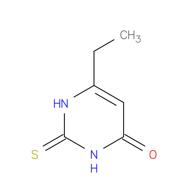 6-Ethyl-4-Hydroxy-2-Mercaptopyrimidine 化学構造式