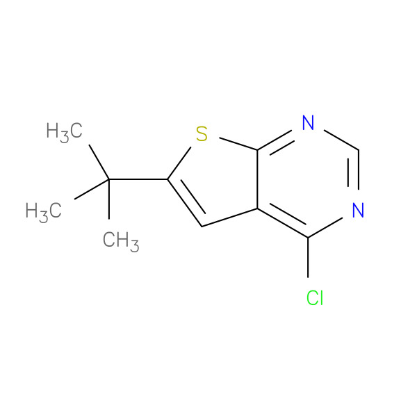 6-tert-Butyl-4-chlorothieno[2,3-d]pyrimidine 化学構造式