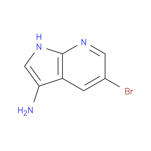 5-Bromo-1H-pyrrolo[2,3-b]pyridin-3-amine 化学構造式