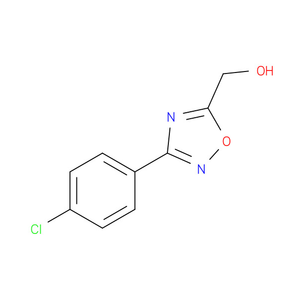 [3-(4-Chlorophenyl)-1,2,4-oxadiazol-5-yl]methanol 化学構造式