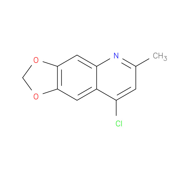 8-Chloro-6-methyl[1,3]dioxolo[4,5-g]quinoline 化学構造式