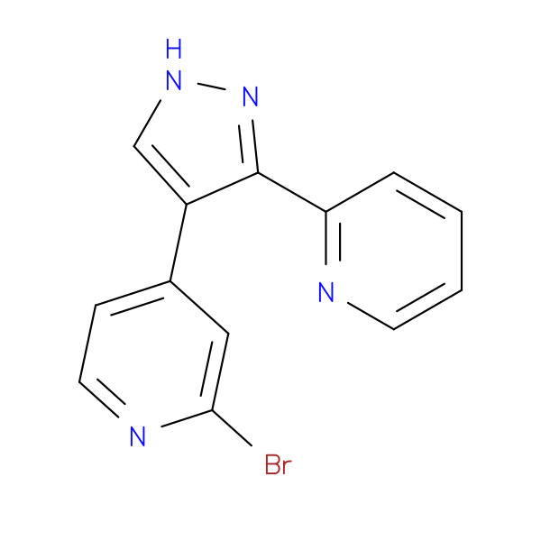 2-bromo-4-(3-pyridin-2-yl-1H-pyrazol-4-yl)-pyridine 化学構造式