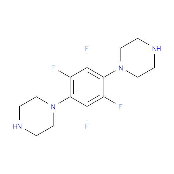 1,4-Dipierazino-2,3,5,6-tetrafluorobenzene 化学構造式