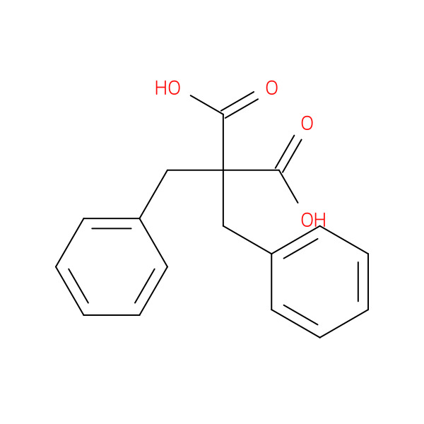 Dibenzylmalonic acid 化学構造式