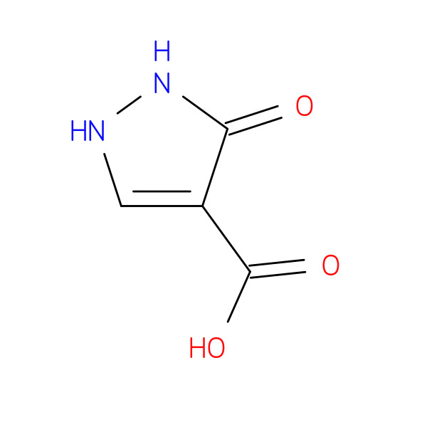 3-OXO-2,3-DIHYDRO-1H-PYRAZOLE-4-CARBOXYLIC ACID 化学構造式