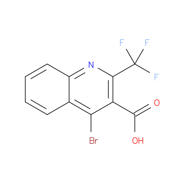 4-Bromo-2-(trifluoromethyl)quinoline-3-carboxylic acid 化学構造式