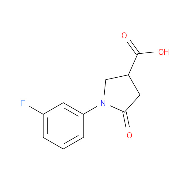 1-(3-Fluorophenyl)-5-oxopyrrolidine-3-carboxylic acid 化学構造式
