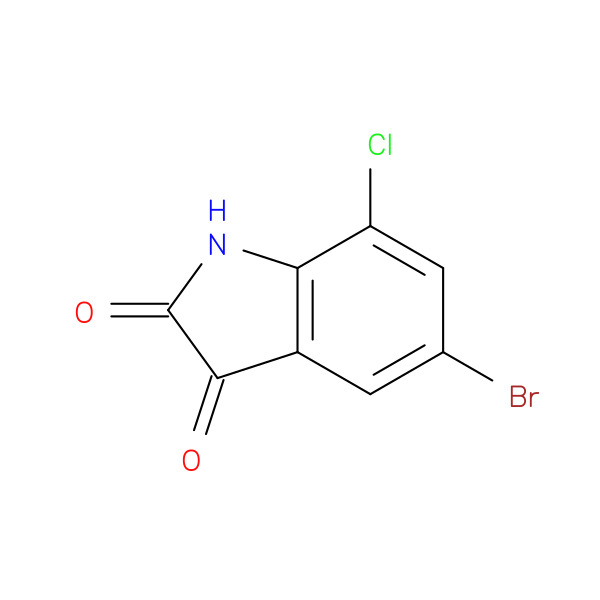 5-bromo-7-chloro-1H-indole-2,3-dione 化学構造式