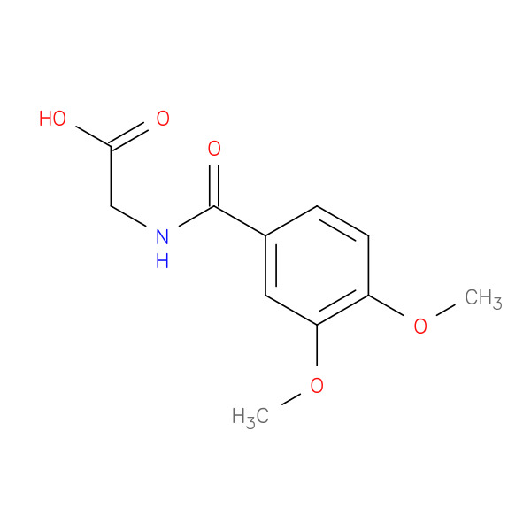 (3,4-DIMETHOXY-BENZOYLAMINO)-ACETIC ACID 化学構造式