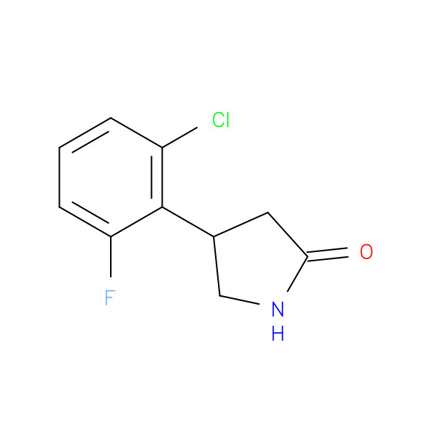4-(2-Chloro-6-fluorophenyl)pyrrolidin-2-one 化学構造式