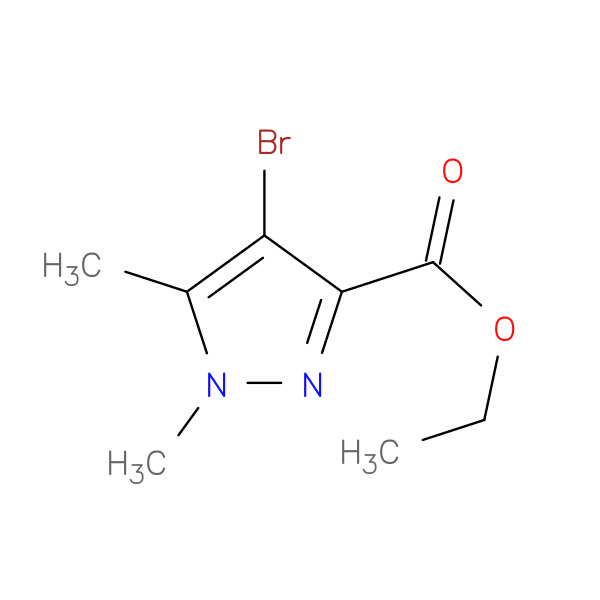 Ethyl 4-bromo-1,5-dimethylpyrazole-3-carboxylate 化学構造式