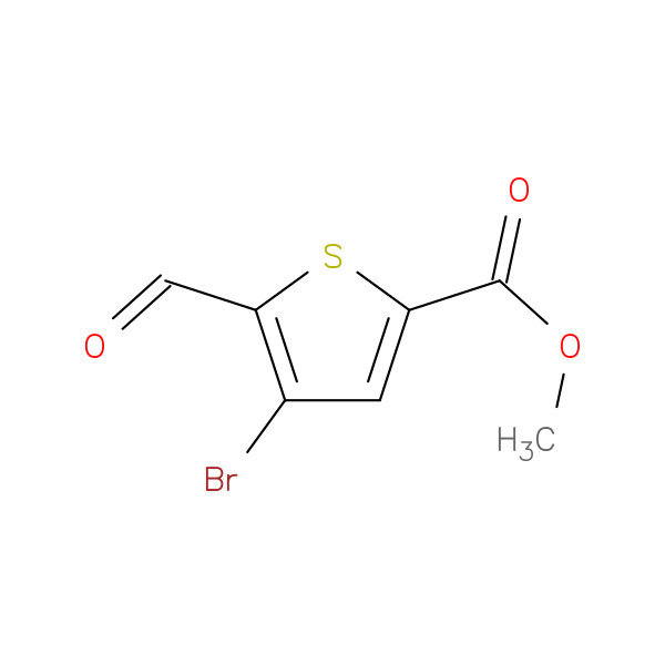 2-Thiophenecarboxylic acid, 4-bromo-5-formyl-, methyl ester 化学構造式