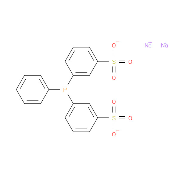 disodium 3,3'-(phenylphosphinediyl)bis(benzene-1-sulphonate) 化学構造式