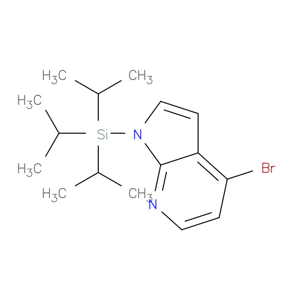 1H-Pyrrolo[2,3-b]pyridine, 4-bromo-1-[tris(1-methylethyl)silyl]- 化学構造式