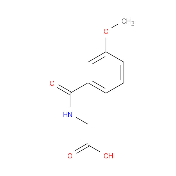 (3-Methoxy-benzoylamino)-acetic acid 化学構造式