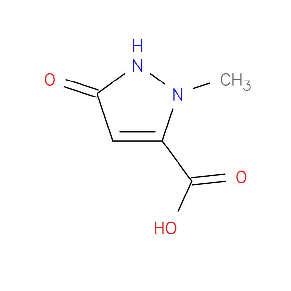 1H-Pyrazole-3-carboxylic acid, 2,5-dihydro-2-Methyl-5-oxo- 化学構造式