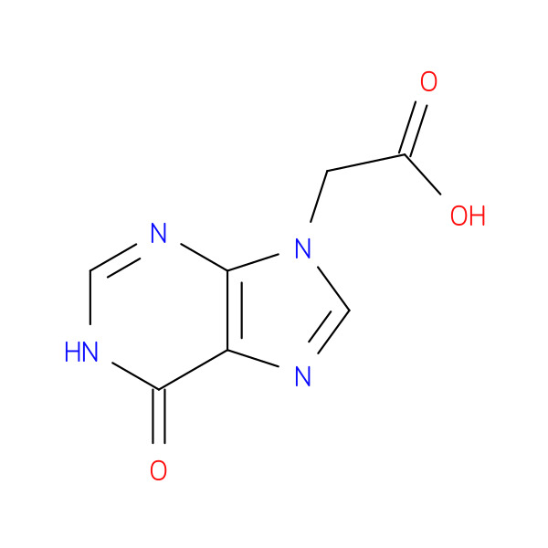 9H-​Purine-​9-​acetic acid, 1,​6-​dihydro-​6-​oxo- 化学構造式