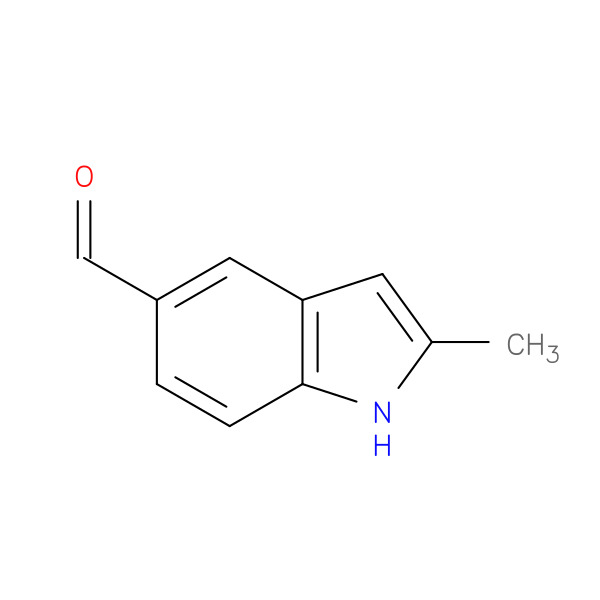 1H-Indole-5-carboxaldehyde, 2-methyl- (9CI) 化学構造式