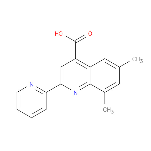 6,8-DIMETHYL-2-PYRIDIN-2-YLQUINOLINE-4-CARBOXYLICACID 化学構造式
