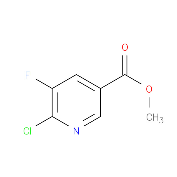 6-chloro-5-fluoropyridine-3-carboxylic acid methyl ester 化学構造式
