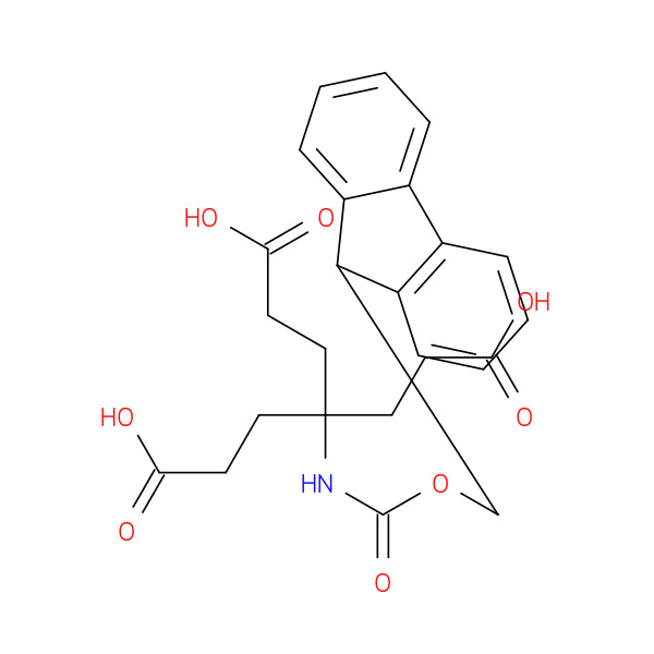 4-(2-Carboxyethyl)-4-[[(9H-fluoren-9-ylmethoxy)carbonyl]amino]heptanedioic acid 化学構造式
