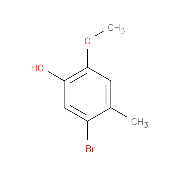 5-Bromo-2-methoxy-4-methylphenol 化学構造式