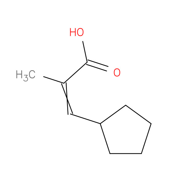 2-Propenoicacid,3-cyclopentyl-2-methyl-(9CI) 化学構造式