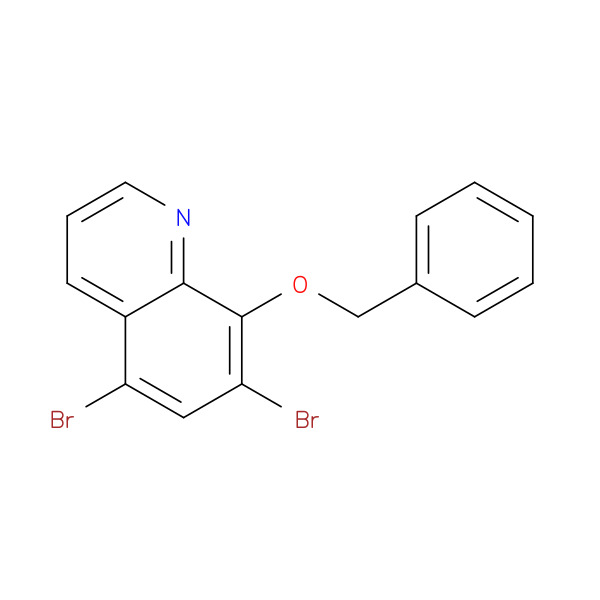 5,7-Dibromo-8-benzyloxyquinoline 化学構造式