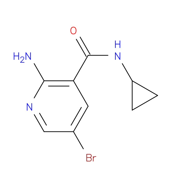 3-Pyridinecarboxamide,2-amino-5-bromo-N-cyclopropyl-(9CI) 化学構造式