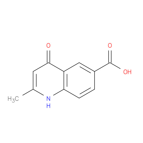 4-hydroxy-2-methylquinoline-6-carboxylic acid 化学構造式