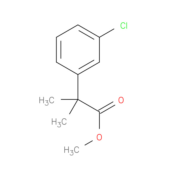 Benzeneacetic acid, 3-chloro-a,a-dimethyl-, methyl ester 化学構造式