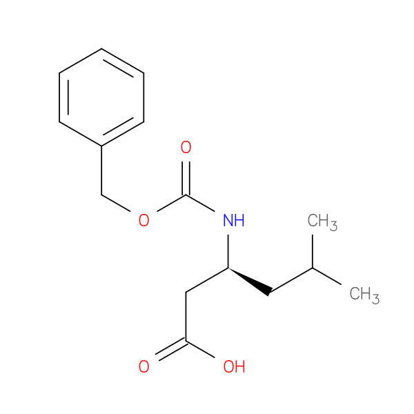 Hexanoic acid, 5-methyl-3-[[(phenylmethoxy)carbonyl]amino]-, (3S)- 化学構造式