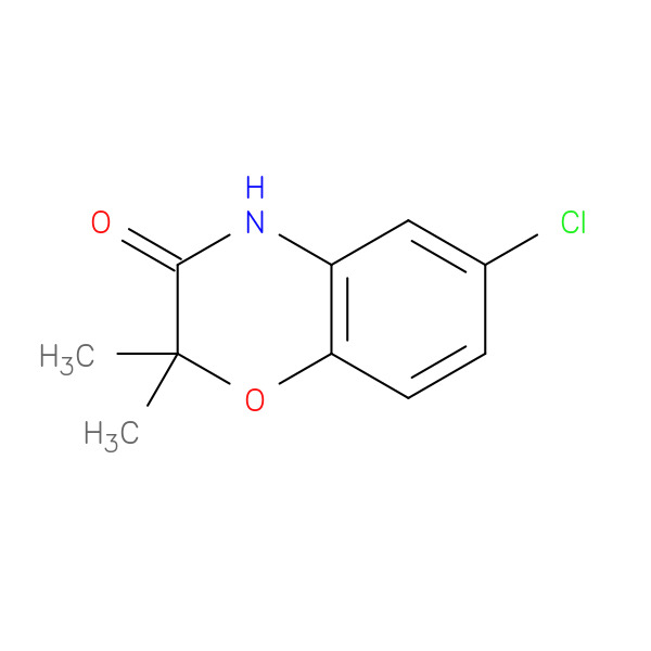 2H-1,4-Benzoxazin-3(4H)-one, 6-chloro-2,2-dimethyl- 化学構造式